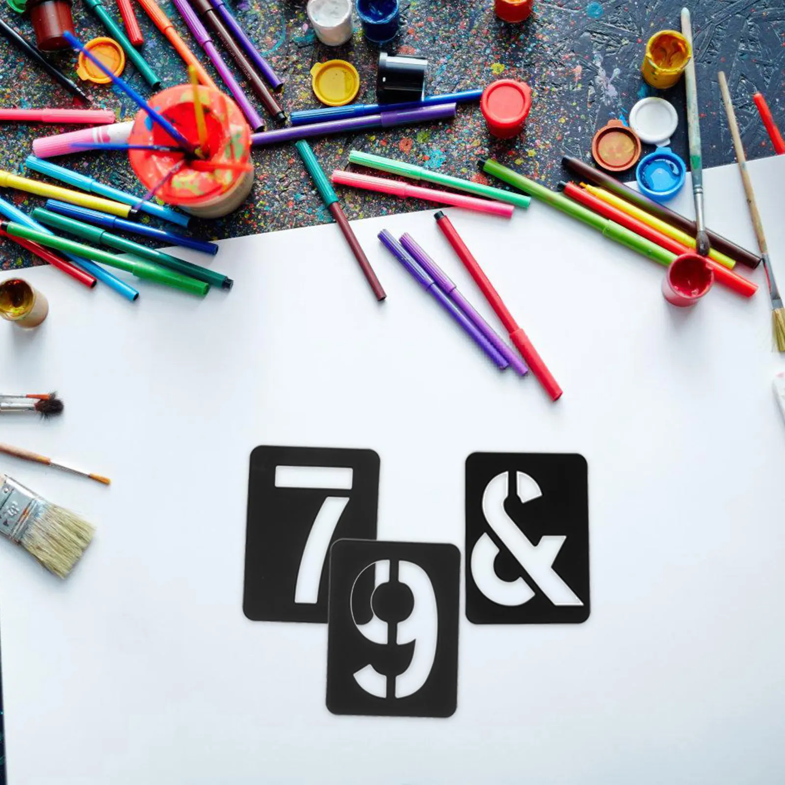 1Set Washable Flexible Plastic Letter Stencils Alphabet Number Stencils for Crafts Home Decoration School Projects Painting