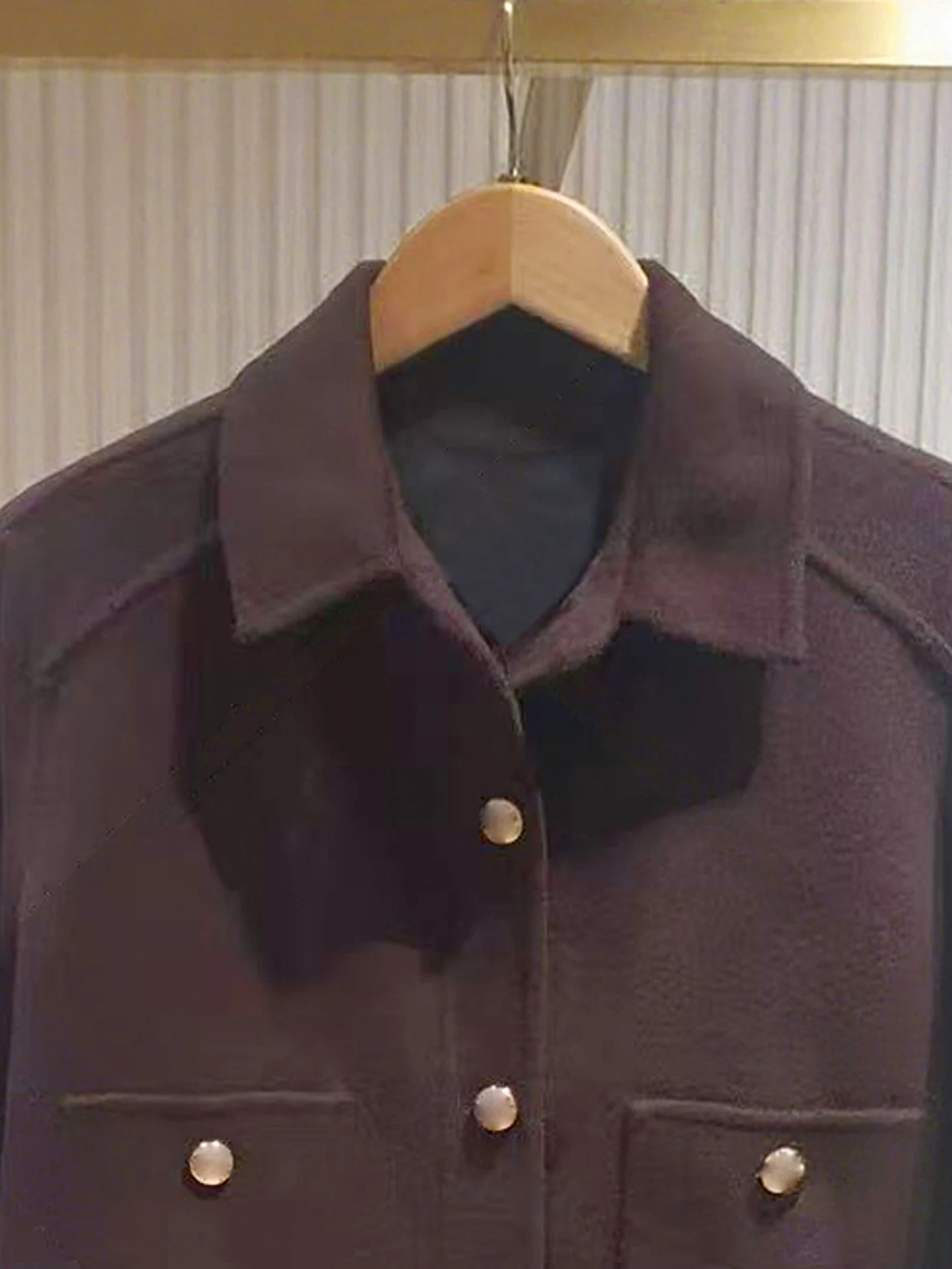 

M Home Nan You High End Women's Faion Woolen Jaet Coat Stand Collar Open Cardigan ort Outerwear Commute Sle Regular Fit
