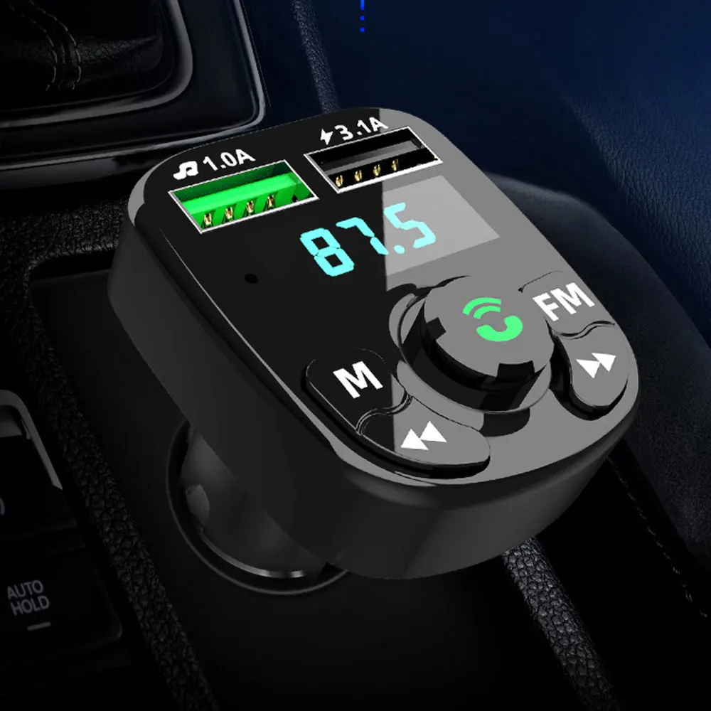 

FM Transmitter Car MP3 Player TF Card U Disk Playback 3.1A USB Car Charger Handsfree Bluetooth 5.0 Car Kit FM Modulator