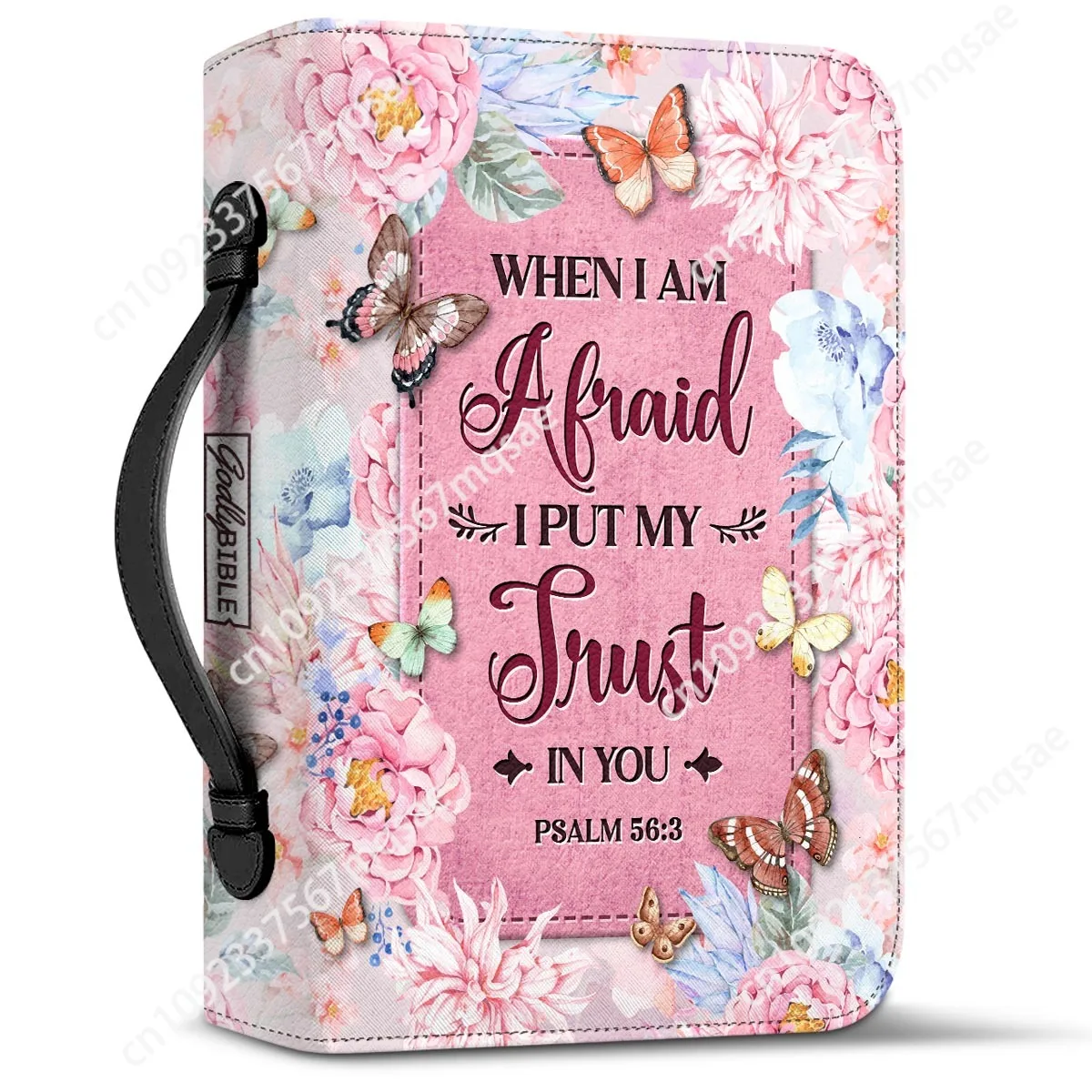 When I Am Afraid I Put My Trust In You Verse Women Holy Bible Bags PU Christian Bags Exquisite Gifts Study Book Storage Boxes