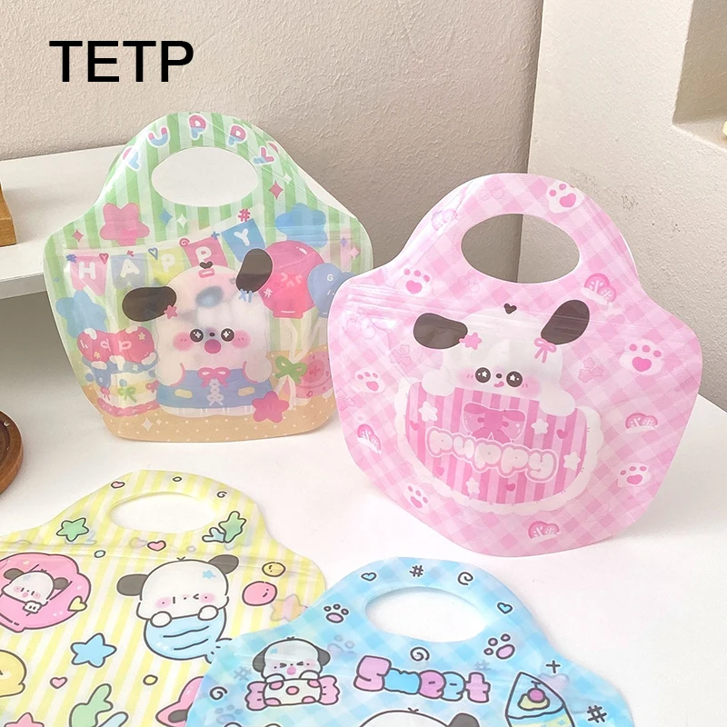 TETP 50Pcs Gift Bags With Handle Birthday Party Cookies Candy Headdress Card Decoration Display For Small Business Self Standing