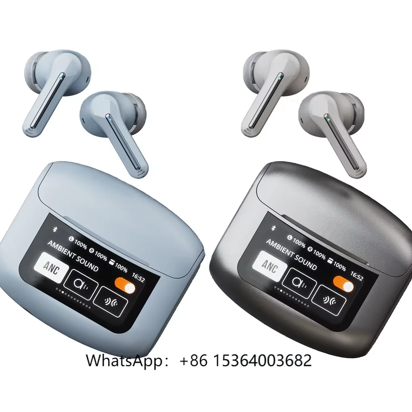 

TJXL-ANC ENC R06 Earbuds With LCD Colorful Touch Screen TWS Wireless In-ear Earphone New Headset V5.3 Gaming Headphone TWS Earph
