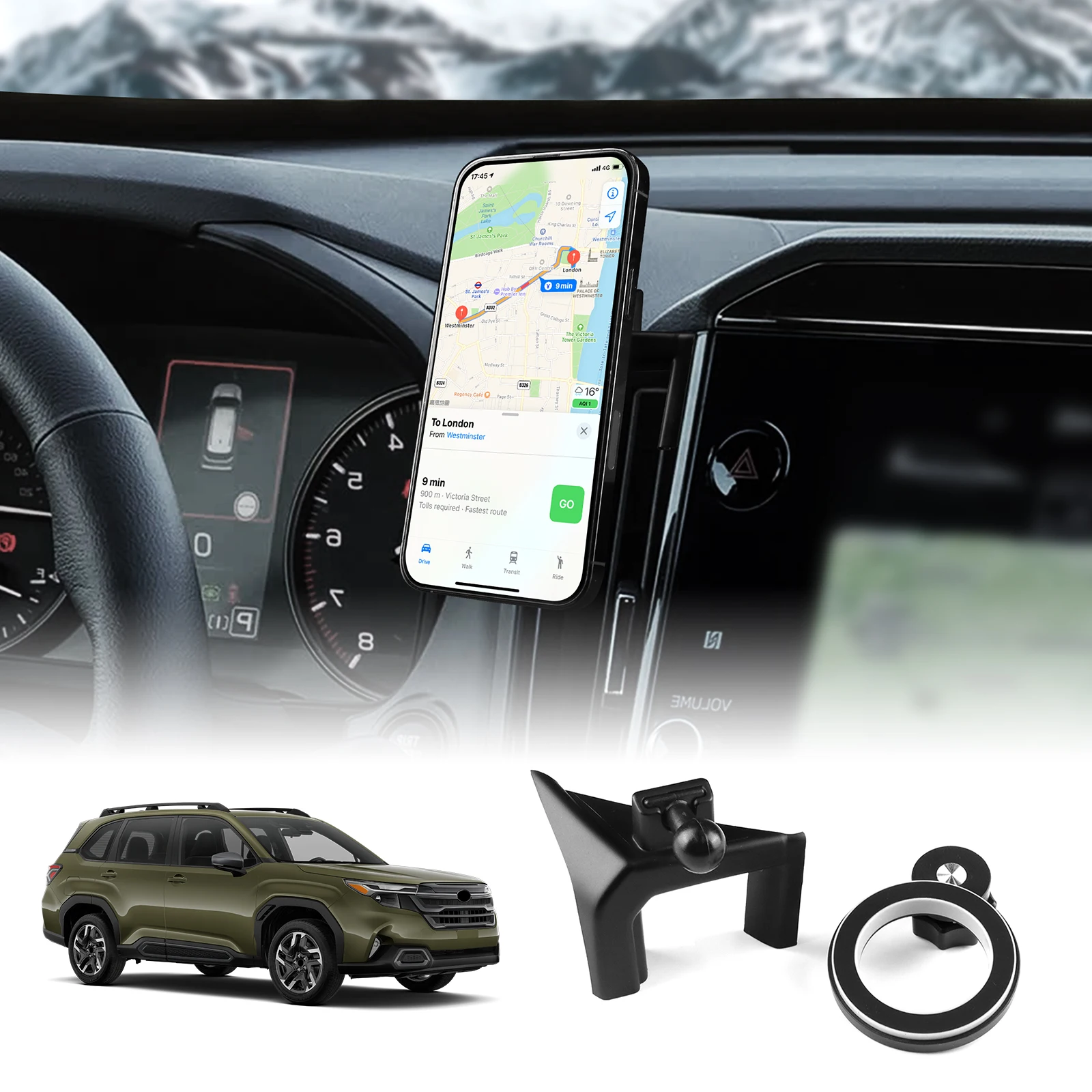 

For Subaru Forester 2025 2026 LHD RHD for Magsafe iPhone Holder Car Mobile Support Telephone Bracket Rotatable Clip