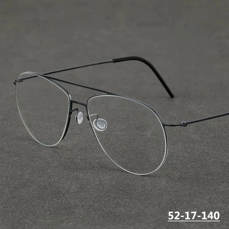 

Denmark Titanium Glasses Frame Men Double-Beam Ultralight Screwless Prescription Eyeglasses Women Optic Pilot Spectacles Eyewear