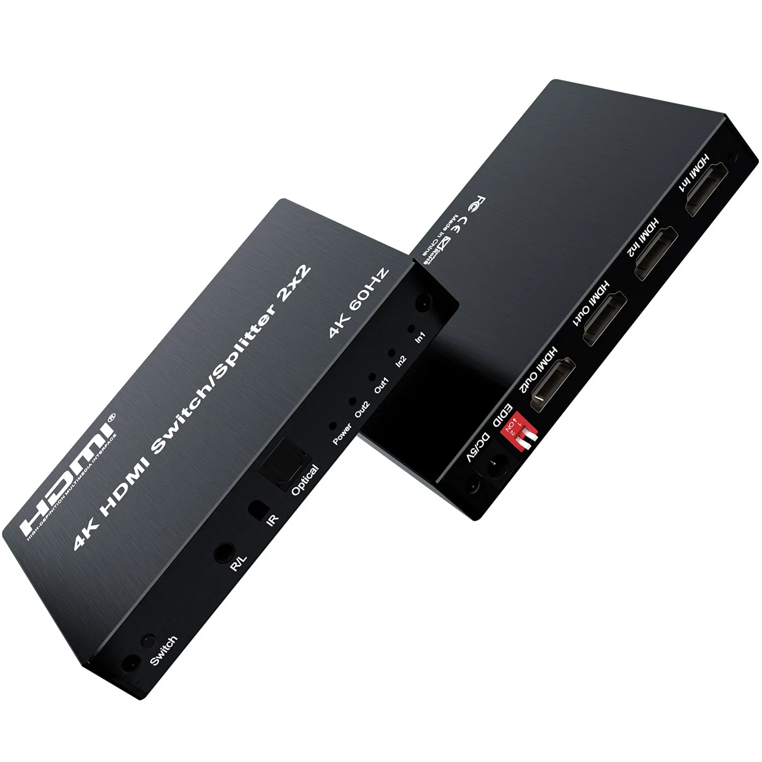 

4K 60hz 2x2 HDMI-переключатель-сплиттер 2 в 2, двойной дисплей, аудиоэкстрактор, видеоконвертер для PS4, Ps5, ноутбука, ПК к ТВ-проектору
