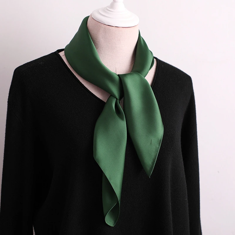 

Women Elegant Solid Color Neck Collar Scarf Decoration Square Ribbon Scarf Fashion Sweet Neckerchief Scarves Tie