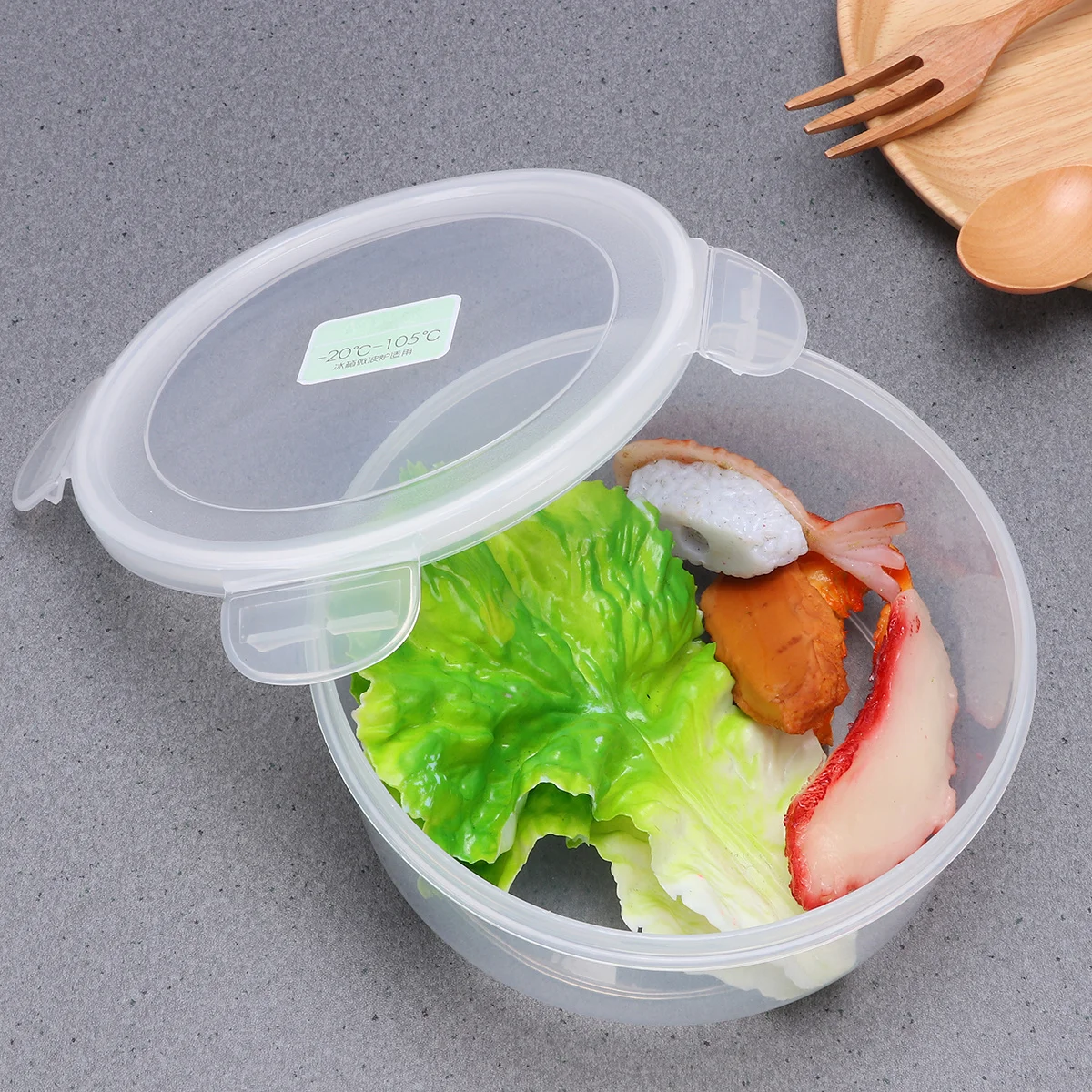 

2500Ml Round Food Storage Box Large Capacity Transparent Plastic Preservation Container For Kitchen Dry Goods Snack Fruit