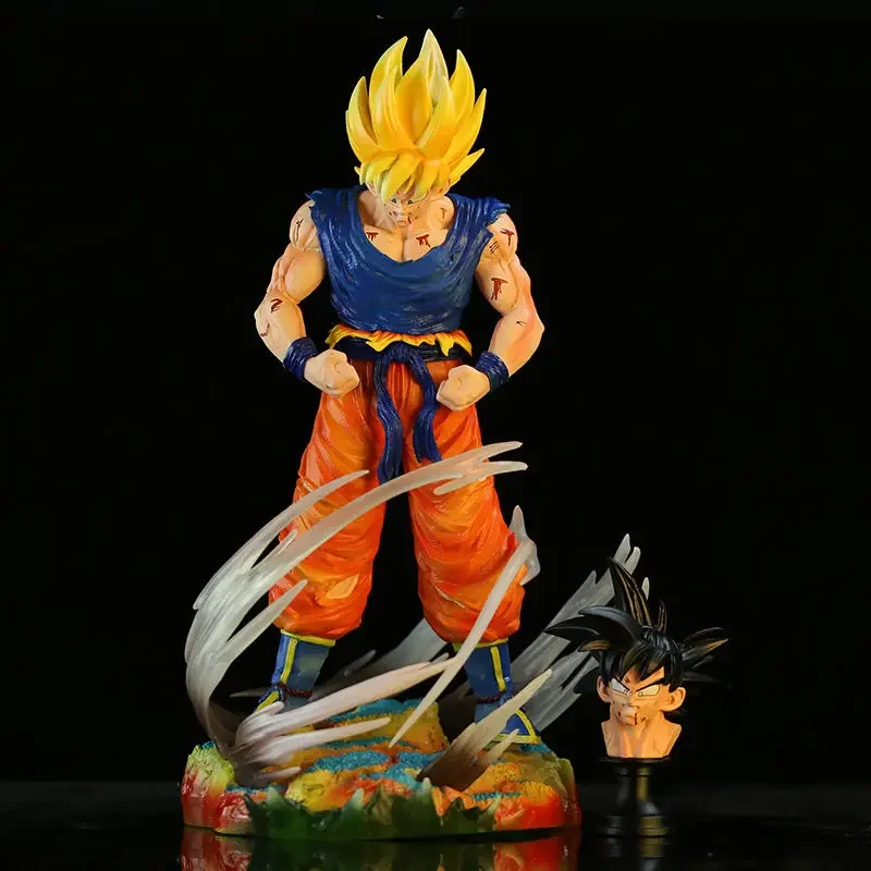 32cm Anime Dragon Ball Figurine Krillin Shadow Son Goku Action Figures Super Saiyan Battle Damaged Goku PVC Model Toys Gifts