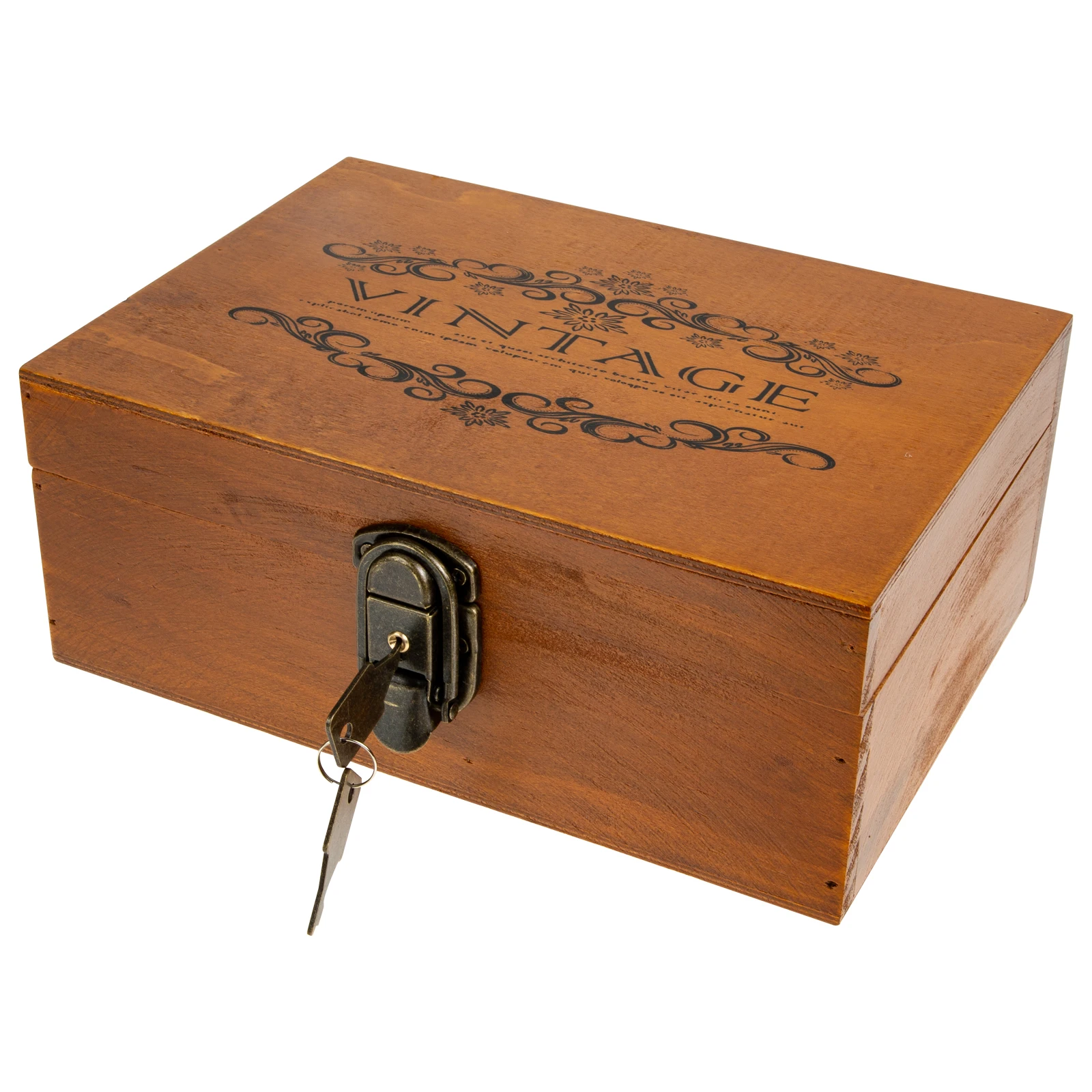 

Solid Wood Jewelry Box with Lock Portable Retro Organizer for Rings Necklaces Earrings Bracelets Dustproof Storage Container