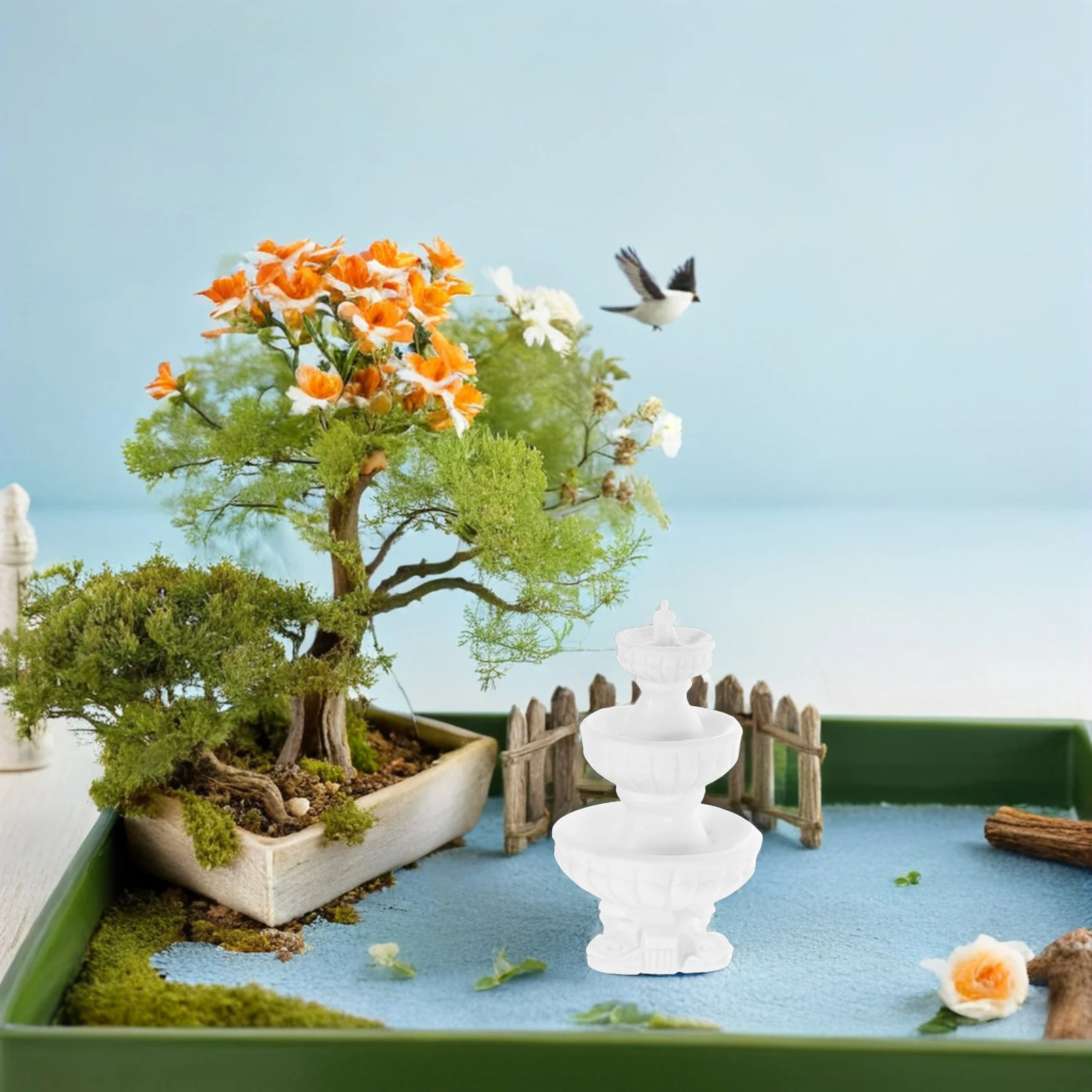 

Fine Craftsmanship Miniature Plastic Fountain Decor Micro Landscape Bonsai Garden Accessory Tabletop Prop