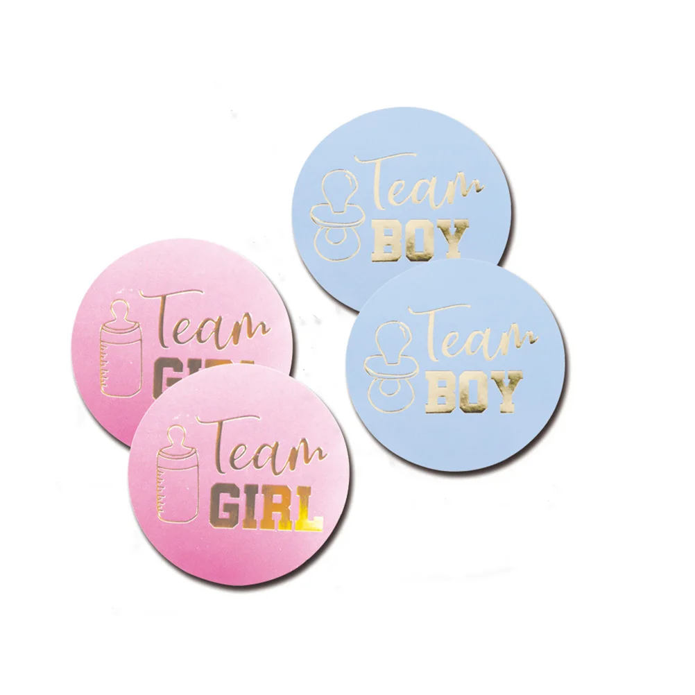 

72Pcs Gender Reveal Stickers Self-Stick Circle Labels for Baby Shower Favors Gender Announcement Decorations Team Boy Vs Girl