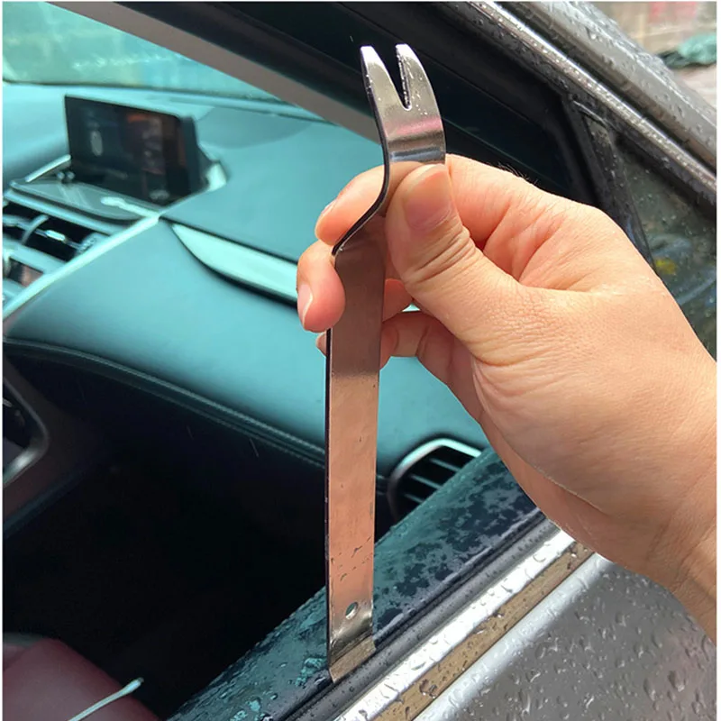 

Multifunction Car Window Glass Metal Pry Removal Tool Car CD Radio Panel Door Clip Dashboard Crowbar Auto Car Repair Hand Tool