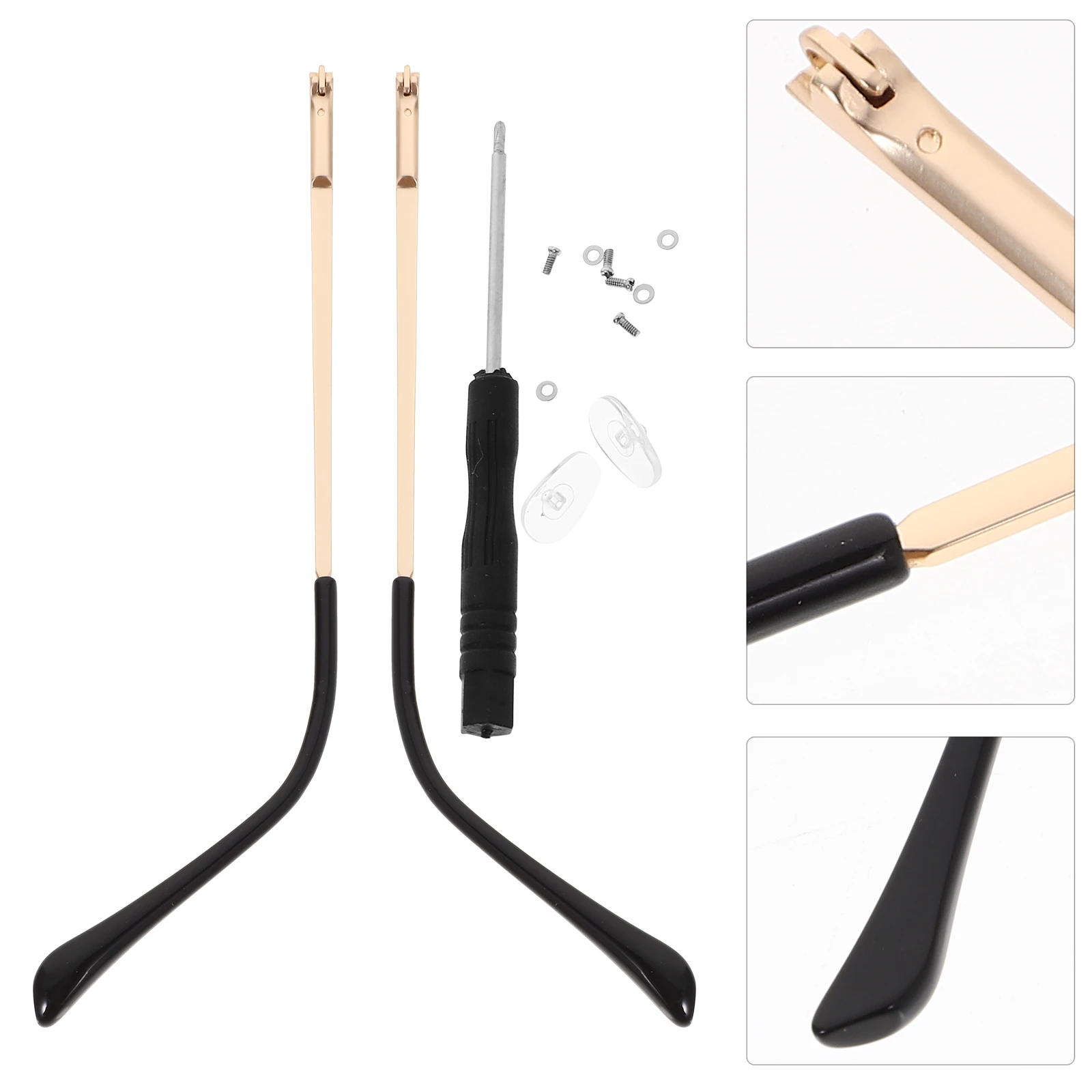 

1Pair Universal Glasses Temple Replacement Metal Eyeglass Arm Legs Anti-Bending Strong Hold for Reading Sunglasses Myopia Frames