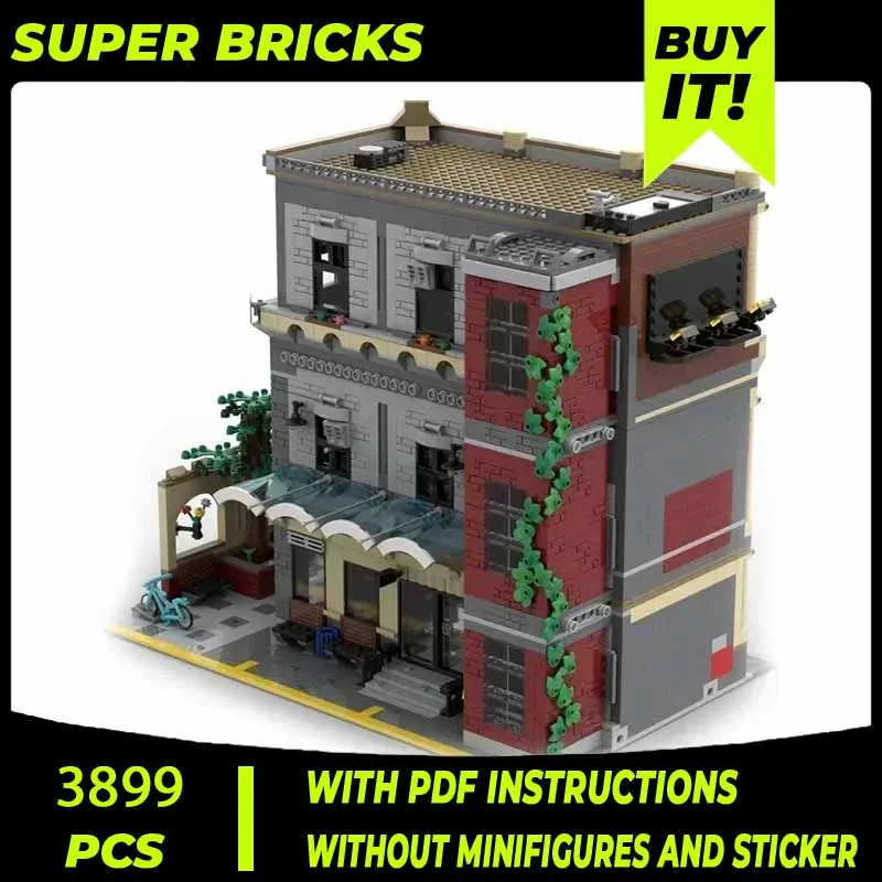 Moc Building Bricks Old Town Model Bus Station And Law Office Technology Modular Blocks Gifts Christmas Toys DIY Sets Assembly