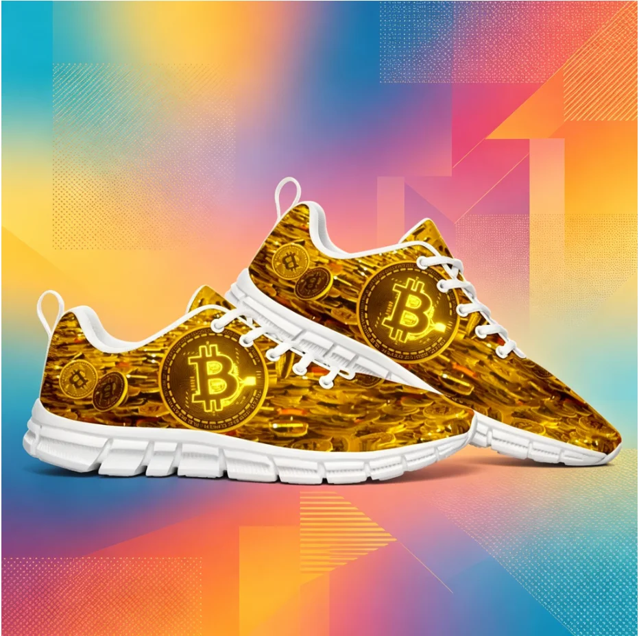 

Bitcoin Retro Barefoot Casual Shoes Cryptocurrency Graphic Soft Sole Flexible Unisex Daily Footwear