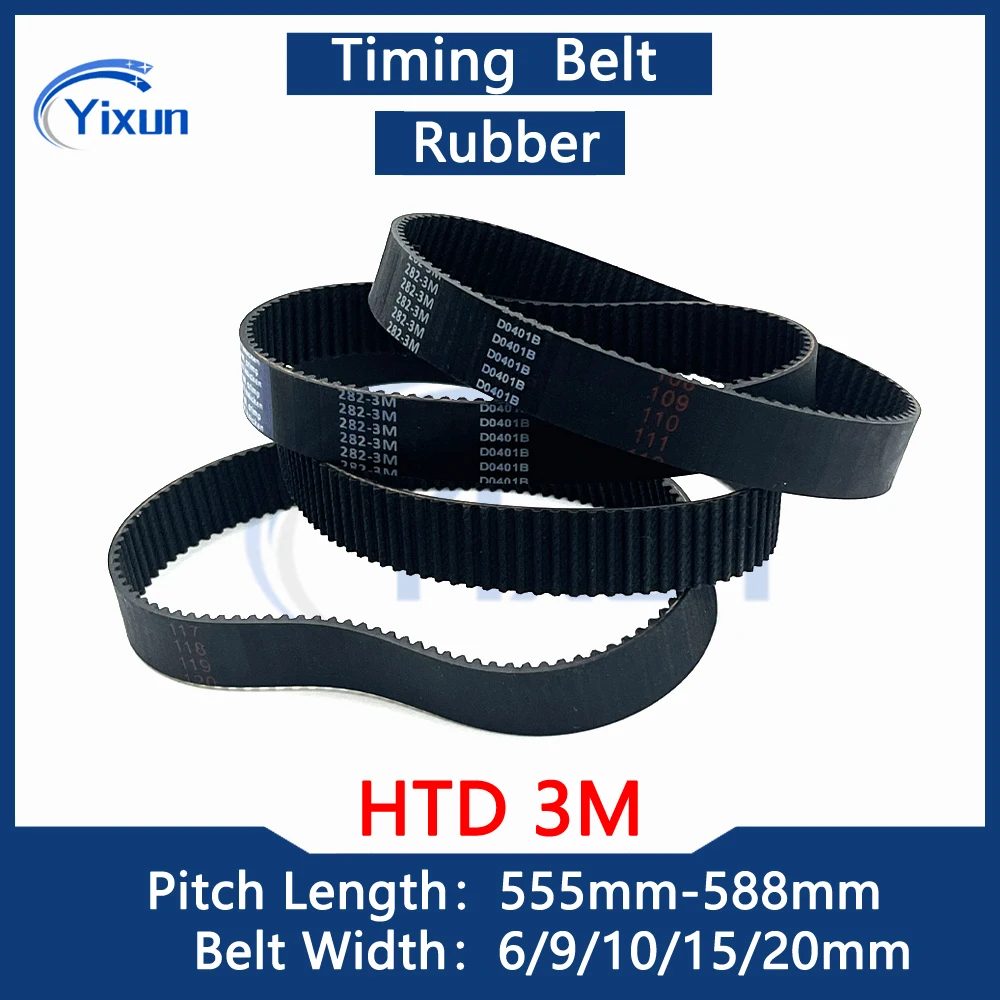 

HTD 3M Timing Belt Length 555 558 561 564 567 570 573 576 579 582 585 588mm Width 6/9/10/15/20mm Belt for Butter Mixer Eggbeater