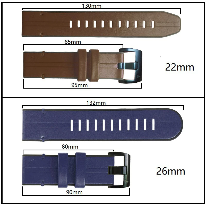 Correa de cuero de 22mm para reloj inteligente Garmin MARQ Series / Epix / Instinct / Approach S60 S62, pulsera deportiva para exteriores