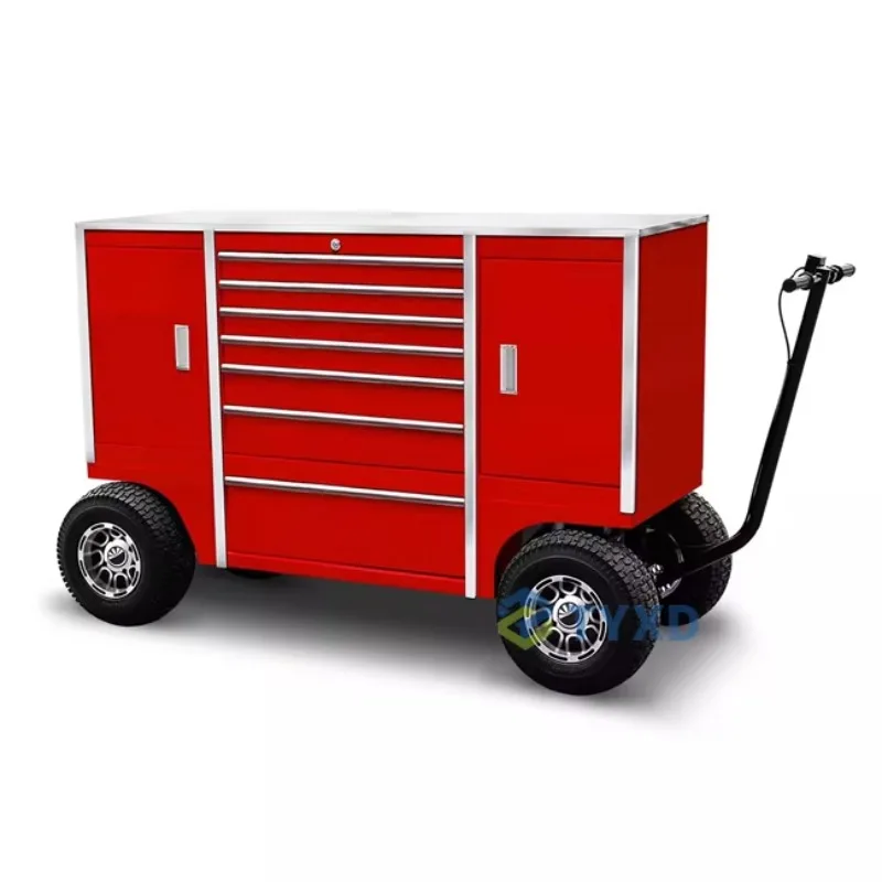 Customized Portable Rolling Mini Golf Cart Toolbox Racing Pit Box Wagon Cart Mechanics Made Of Steel