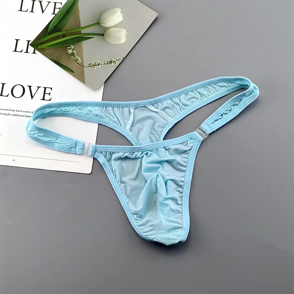 شفافة مشبك الرجال ثونغ النايلون و دنة مثير U محدب ملخصات g-سلسلة/التوكس/تانجا/T-الظهر مثلي الجنس الملابس الداخلية