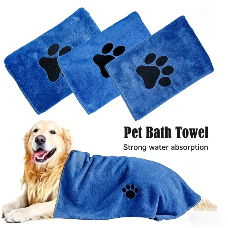 Quick-Drying Microfiber Dog Towel Absorbent Pet Bath Product Fiber Quick-drying Bath Towel Car Wiping Cloth Pet Supplies