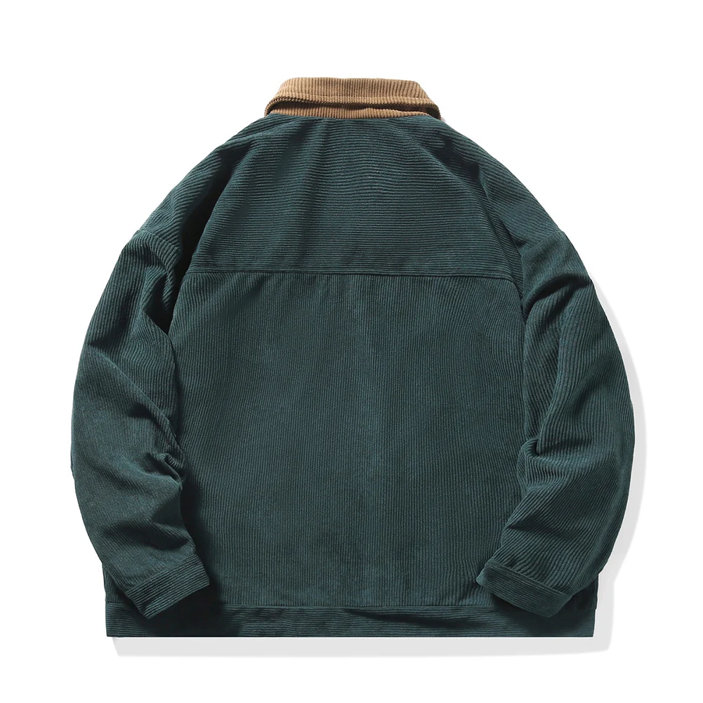 الرجال سروال قصير طية صدر السترة سترة البضائع سستة فضفاضة اللون مطابقة معطف أبلى عارضة