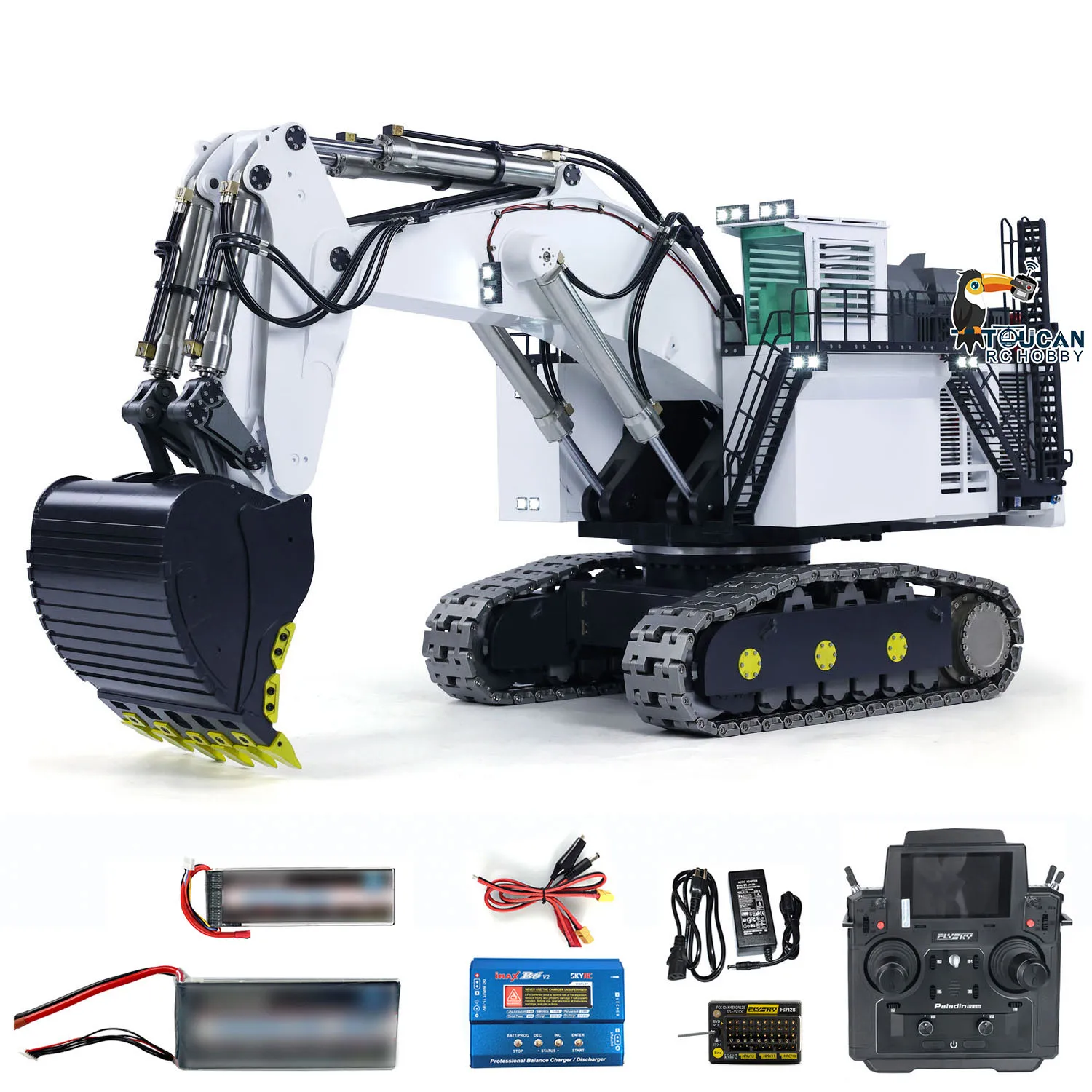 1/25 Metal R9800 Heavy RC Hydraulic Excavators Double Pump RTR PL18EVlite Remote Control Ready to Run Trucks Digger Light Motor