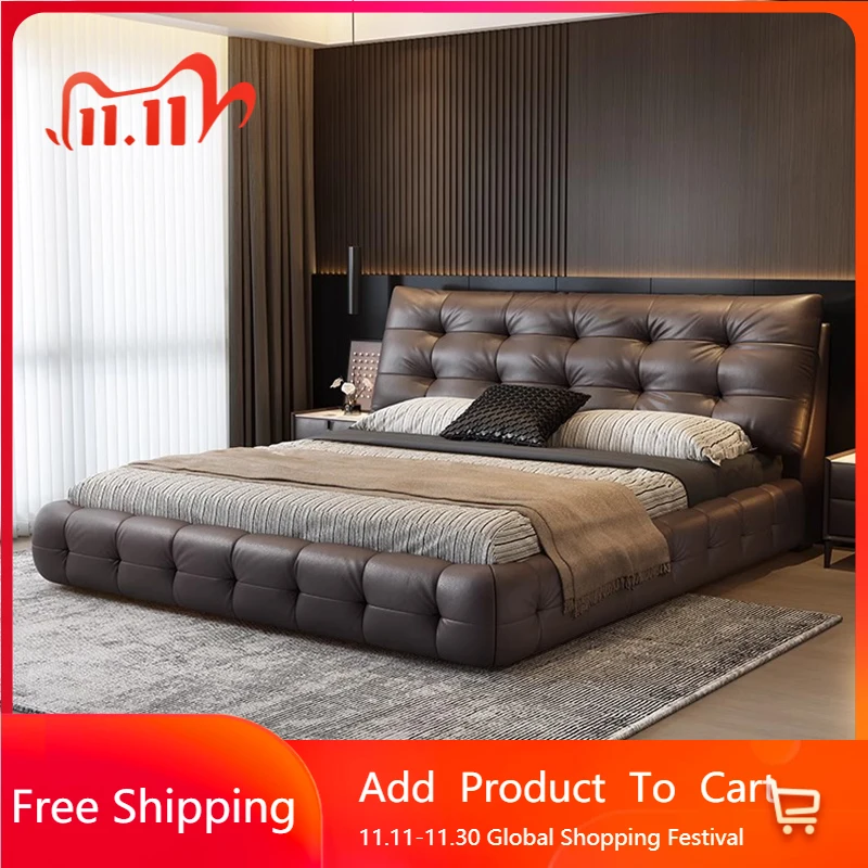 

Platform Luxury Bed Wooden Simple Double Design King Size Message Bed Bedroom Children Letto Matrimoniale Trendy Furniture