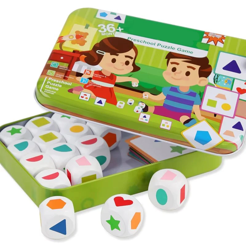 Kinder Form Würfel Brettspiel Montessori Spielzeug Geometrische Passende Karten Memory Spiele Gehirn Denken Sozialen Sensorischen Pädagogisches Spielzeug