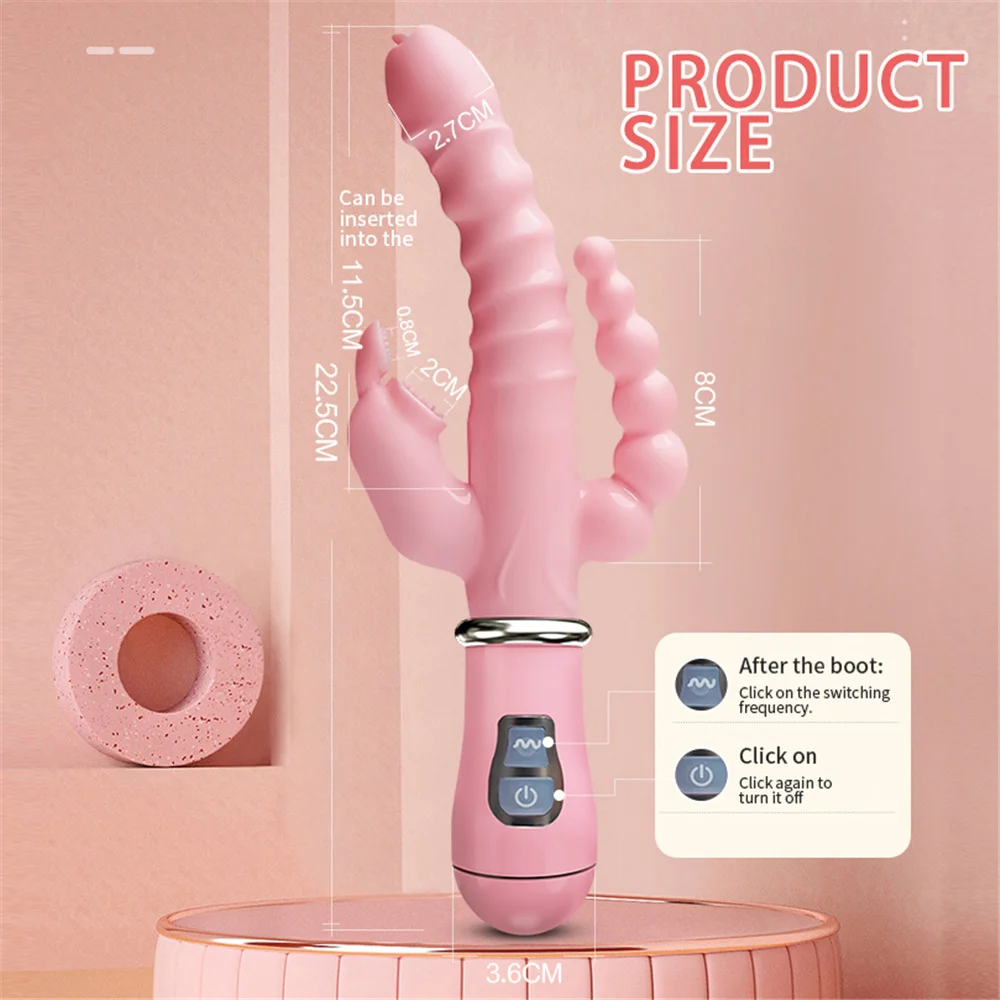 3 In 1 Dildo Vibrator Tongue Licking Rabbit Patting G Spot Clit Vagina Stimulator Anal Plug Adult Sex Toys For Women Masturbator - Image 6