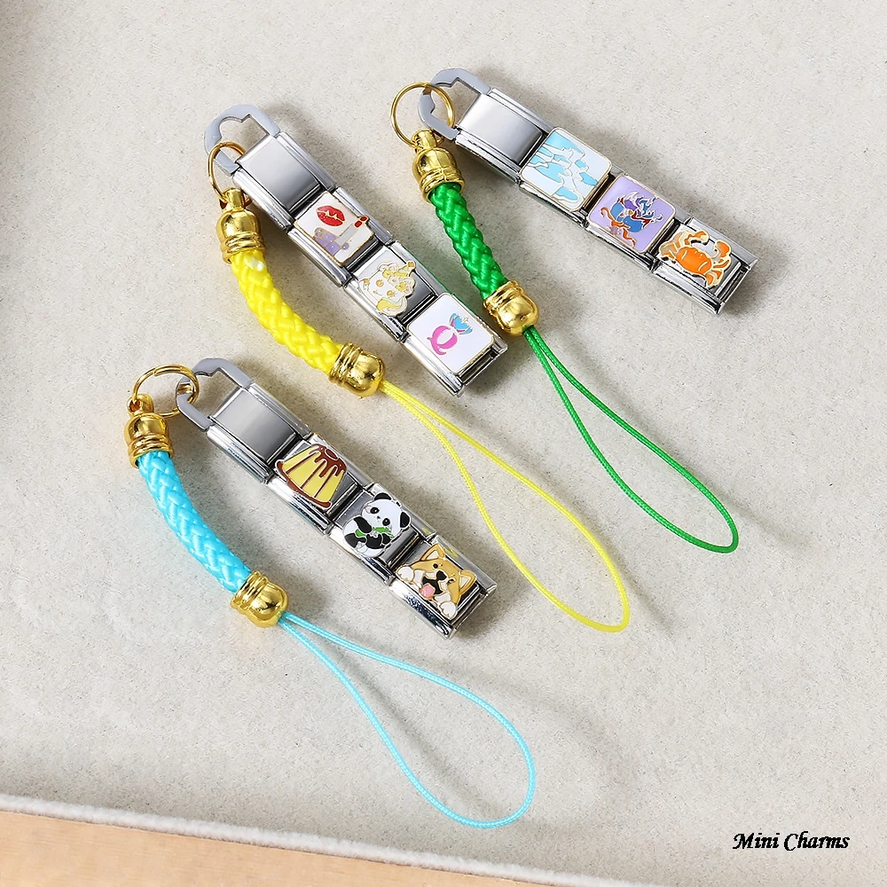 Bunter Foto-Seil-Schlüsselanhänger, passend für 9mm italienische Charms, Edelstahl, DIY-Perlen-Charm, modischer Schmuck für Damen und Herren, Geschenke – Detail 8