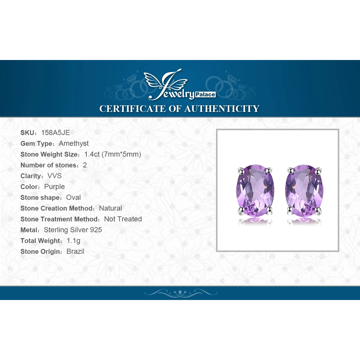 JewelryPalace Oval Natural Amethyst Citrine Garnet Topaz Peridot 925 Sterling Silver Earrings for Woman