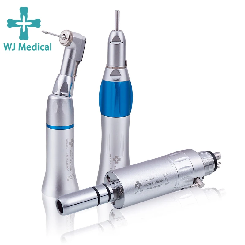 Dental Slow Low Speed External Handpiece Dentist B2 M4 Holes Air Motor For Straight Handpiece Push Button Contra Angle Sets