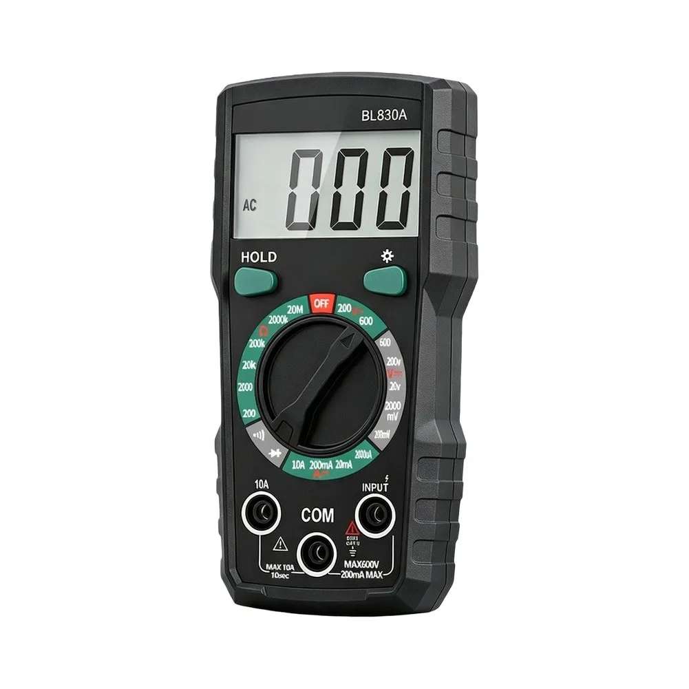 1999 Counts BL830A Digital Multimeter ABS Body 14.5x7x3cm Black for Voltage Current Resistance Testing Beginner Friendly Design