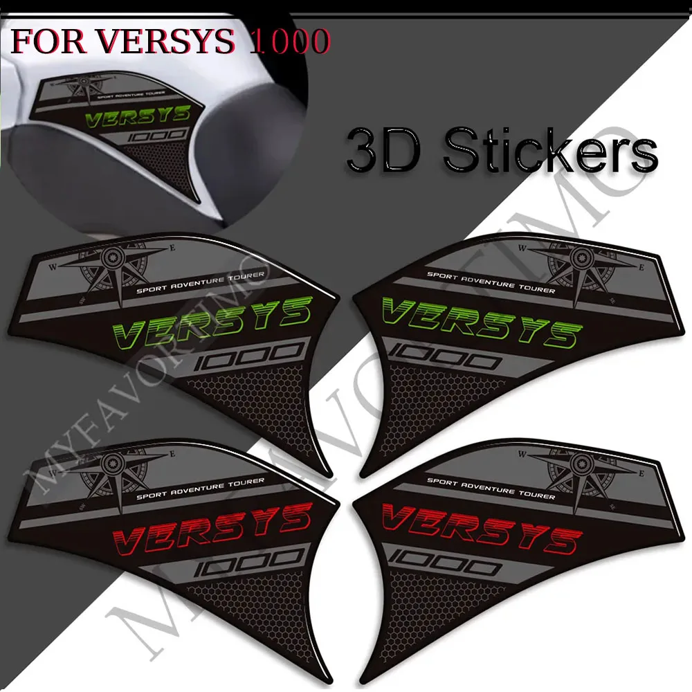 For Kawasaki VERSYS 1000 SE LT Motorcycle Tank Pad Side Gas Fuel Oil Kit Knee Touring Trunk Luggage Stickers Decals Protector