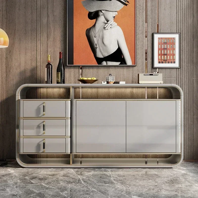 

Italian light luxury modern simple entrance dining side cabinet living room minimalist six chest cabinet