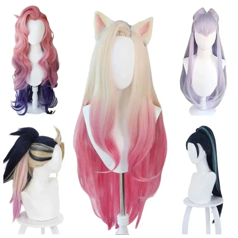 e,4;v'6\k/LOL KDA The Baddest Ahri Akali Kaisa Evelynn Seraphine HJ833JF0 Cosplay Costume Wigs Women Heat Resistant Wi5;g'8.n/3\ view 2