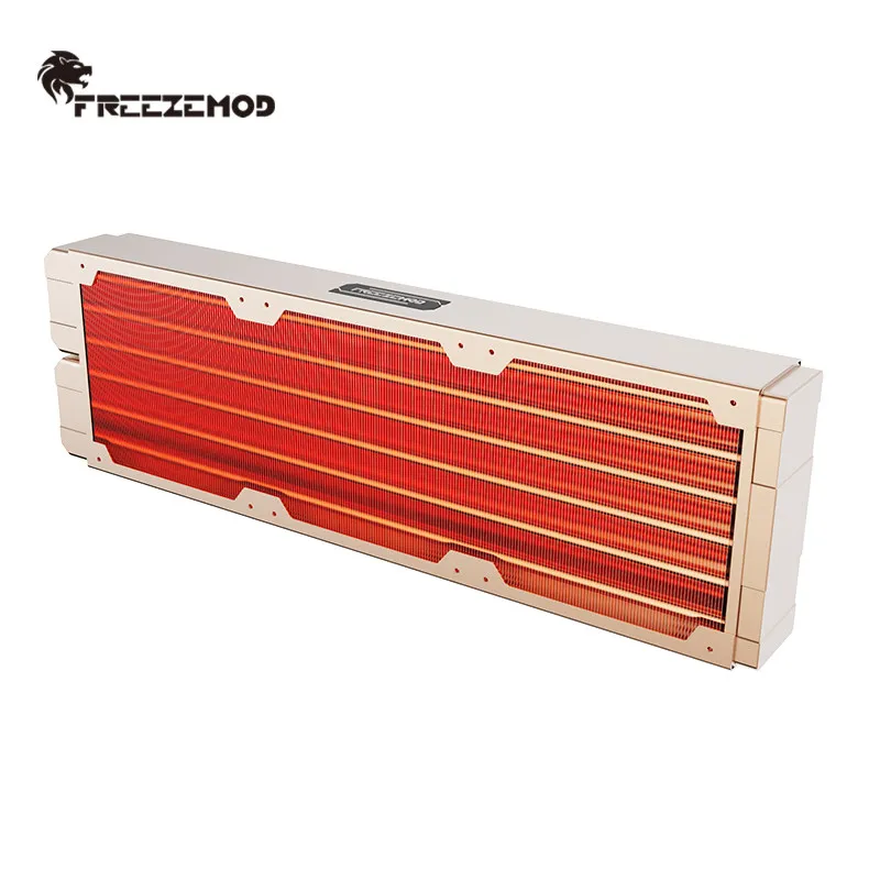 Freezemod TSRP-ZT-360CS Dual Layer Industrial PC Water Cooling Radiator 45mm Red Copper 7mm Tube G1/4 Thread for Hardware Coolin