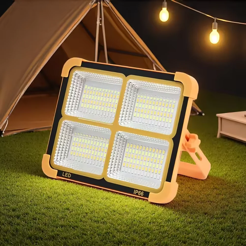 500WSolar Charging Flood Light IP66 Waterproof Portable Tent Camping Light Power Bank Outdoor Emergency Lighting Camping Lantern