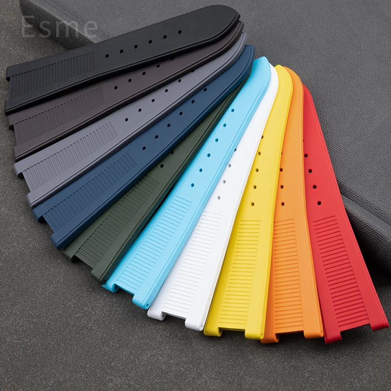For Patek Philippe Fluororubber Watchbands Nautilus Series 5711/5712/5726/5980 Original Watch Strap Groove 25x13mm