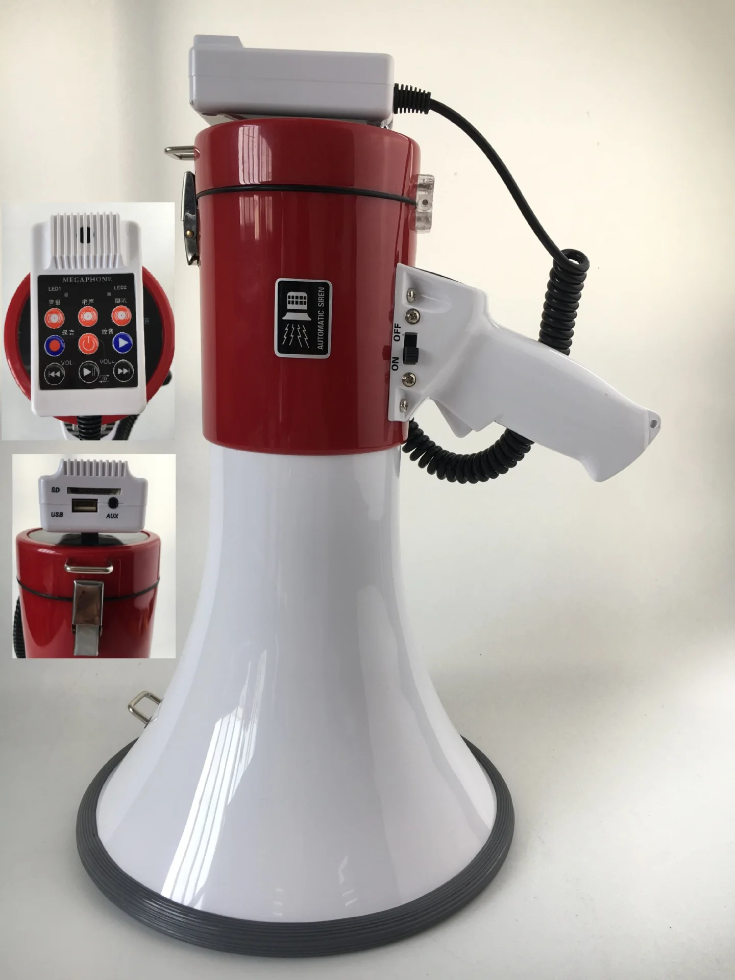 50W high-power handheld recording shouting device rechargeable lithium battery megaphone publicity horn