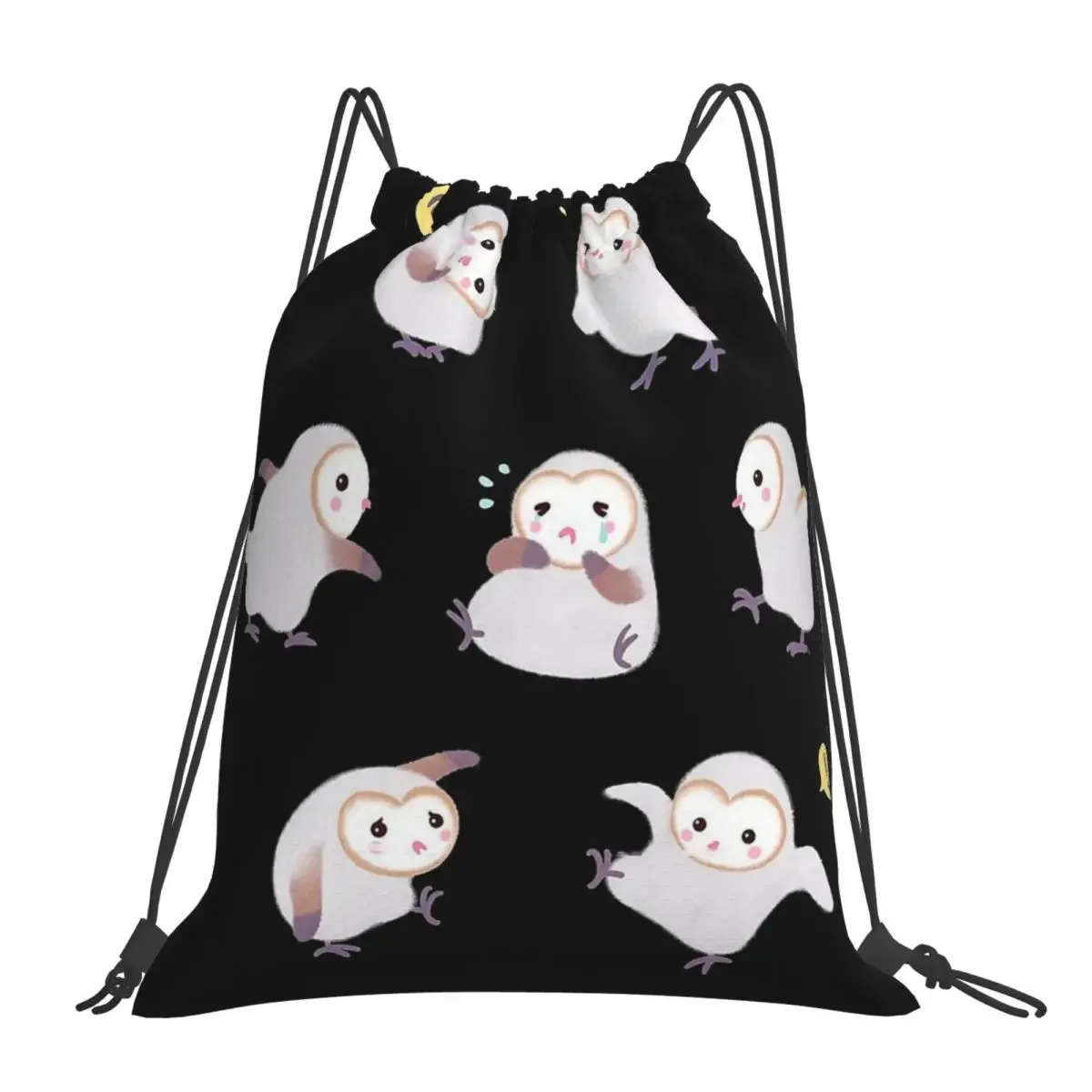 Barn Owls Mochilas para homem e mulher, Sacos de cordao portáteis, Bundle Pocket, Sundries Bag, Bookbag, School Fashion