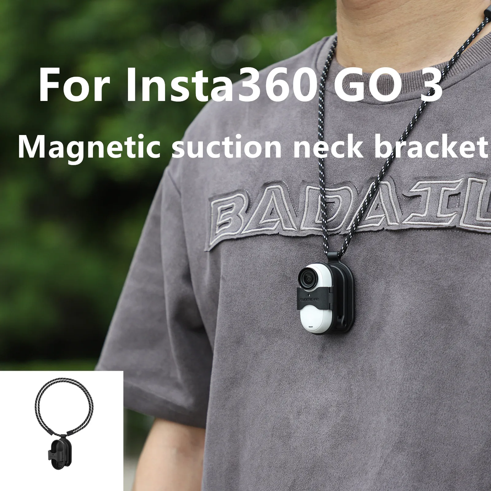 Magnetic Mount Stand with Lanyard For Insta360 GO 3 Quick Release Neck Strap Pendant Holder Action Camera Accessories