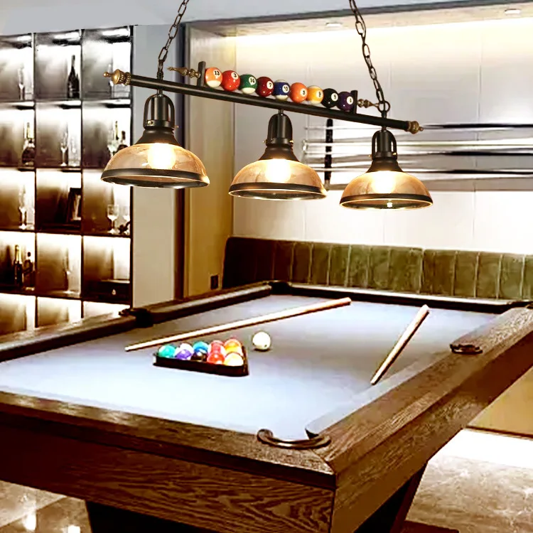 

American retro lamp creative billiard wrought iron chandelier restaurant living room bar table ball hall clothing store persona