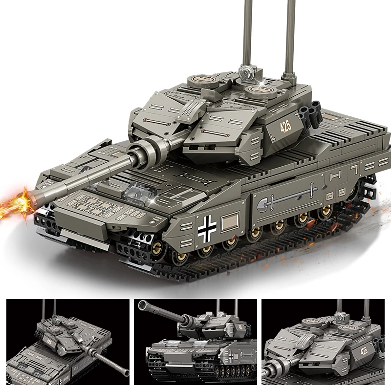 

Military WW2 MBT Army Tank Pieced together brick Heavy tank building blocks Tank model Boy toy gift