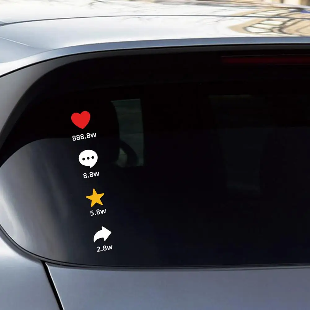 Car Stickers Personalized Waterproof Rear Window Decals Creative Social Media Design No Residue Funny Traffic Meme Decor