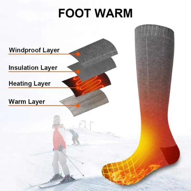 Electric Heated Socks Boot Feet Warmer Usb Rechargeable Heating Foot Warmer Artifact Anti-cold Winter Sport Socks Winter Heating