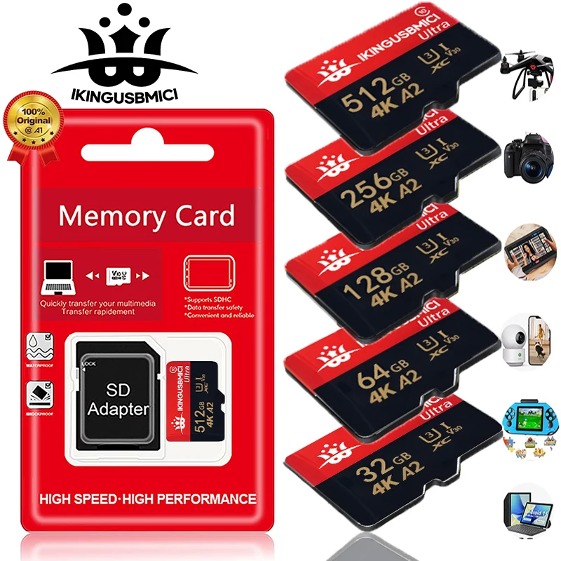 Tarjeta de Memoria Micro TF SD Original-Mini de 256 GB, 128 GB, 512 GB, Tarjeta de Memoria de Alta Velocidad de 64 GB, 32 GB para Lenovo Nintend Original