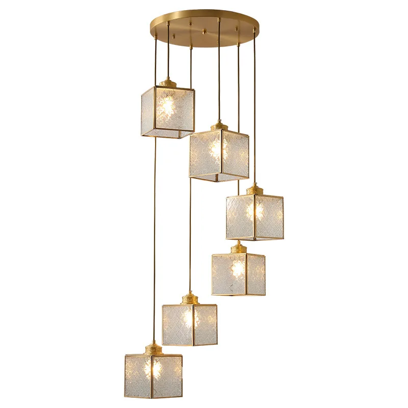 

New Chinese style all-copper fabric master bedroom bed study dining room bar counter tea house tea room zen Chinese style stairc