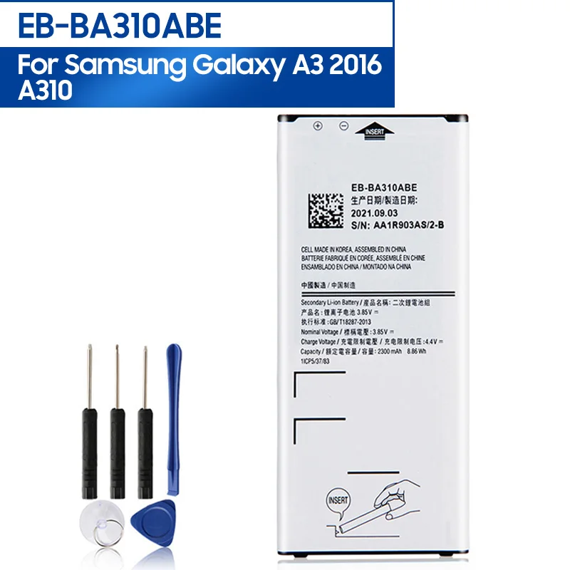 Replacement Battery EB-BA310ABE For Samsung GALAXY A3 2016Edition A310 A5310A EB-BA310ABA Replacement Phone Battery 2300mAh