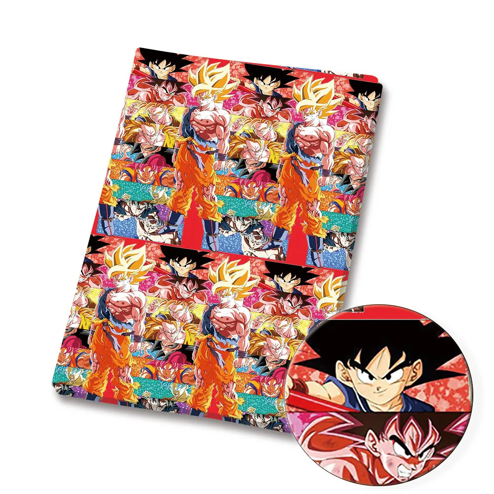 Dragon Ball Tecido Impresso para Crianças, Periféricos Anime, Patchwork de costura, Vestido Quilting Baby, 100 Algodão, 140x50cm